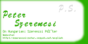 peter szerencsi business card